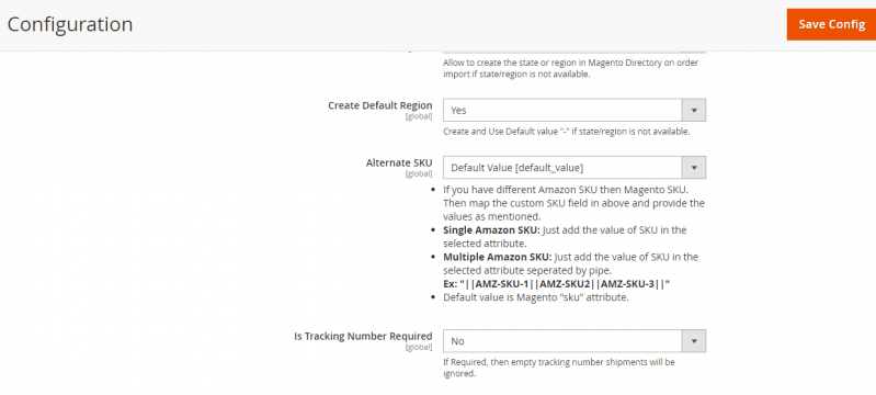 screenshot of Amazon Magento MultiChannel integration